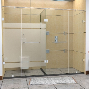 Picture of Parois de douche en T séparant les espaces douche/ WC