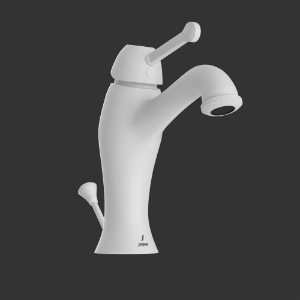 Picture of Single Lever Basin Mixer with Popup Waste - White Matt