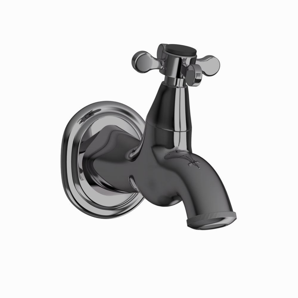 Picture of Bib Tap with Wall Flange - Black Chrome