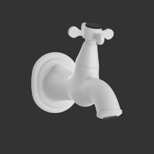 Picture of Bib Tap with Wall Flange - White Matt