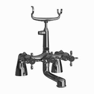 Picture of Bath & Shower Mixer with Telephone Shower Crutch - Black Chrome