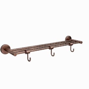 Picture of Towel Shelf with 3 Hooks - Antique Copper