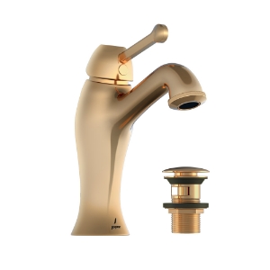 Picture of Single lever basin mixer with click clack waste - Full Gold