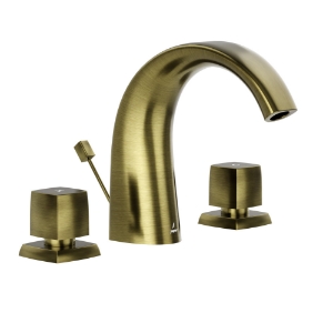 Picture of 3 Hole Basin Mixer with popup waste - Antique Bronze