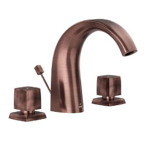 Picture of 3 Hole Basin Mixer with popup waste - Antique Copper
