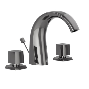 Picture of 3 Hole Basin Mixer with popup waste - Black Chrome