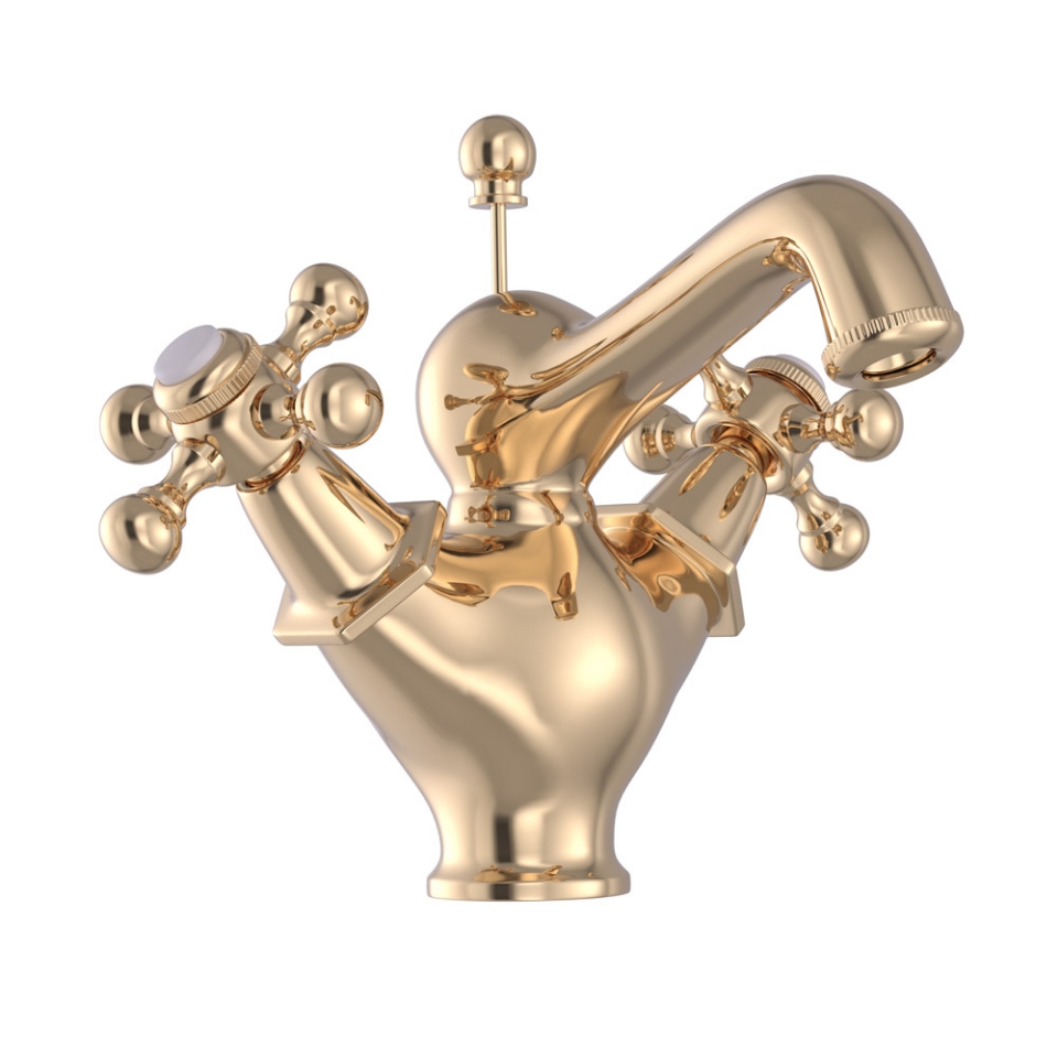 Picture of Monoblock Basin Mixer with popup waste -Auric Gold
